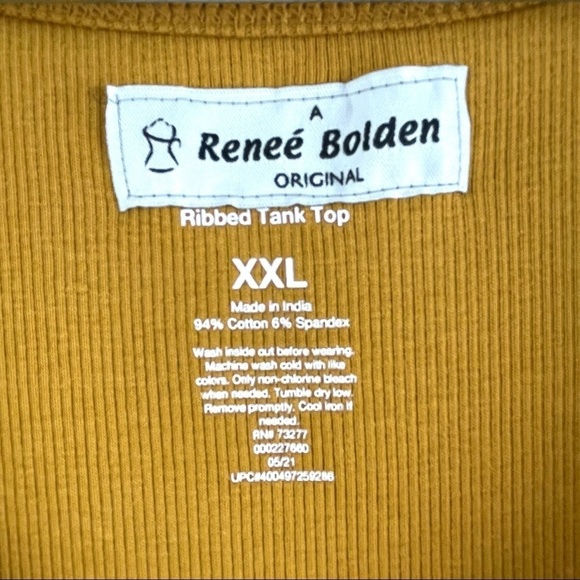 Renee Bolden Handmade Mustard Yellow Tank Tunic Dress Split Front Opening Sz XXL - Picture 10 of 10